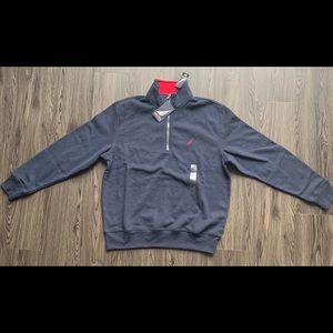 Nautica Mens Long Sleeve Quarter-Zip Sweater
